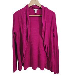 Chicos Womens‎ Size M Pink Open Cardigan Sweater